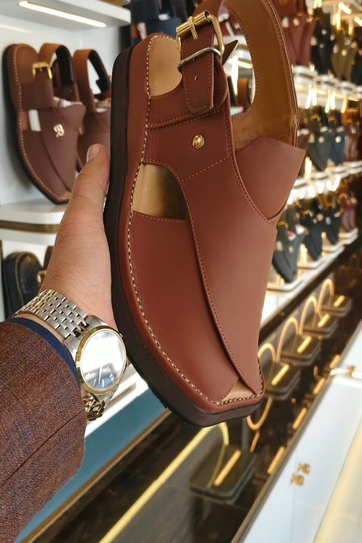 SRD SOL Zardari Leather Peshawari Chappal